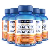 Kit 5 Cloreto De Magnésio P.A. Catarinense 60 Cápsulas Kit 5 Cloreto De Magnésio P.A. Catarinense 60 Cápsulas