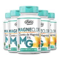 Kit 5 Cloreto de Magnésio P.A Magneclor Unilife 120 Cápsulas Kit 5 Cloreto de Magnésio P.A Magneclor Unilife 120 Cápsulas