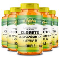 Kit 5 Cloreto de Magnésio P.A. mais Vitamina B6 Unilife 120 cápsulas 810mg Kit 5 Cloreto de Magnésio P.A. mais Vitamina B6 Unilife 120 cápsulas 810mg