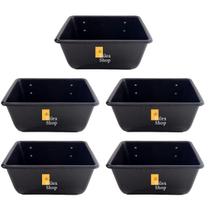 Kit 5 Cocho Saleiro Comedouro P/Animais Alumínio Fundido 23l