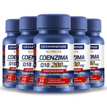 Kit 5 Coenzima Q10 200mg Catarinense 30 cápsulas