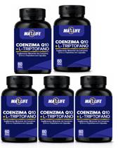 kit 5 Coenzima Q10 + L-Triptofano em Cápsulas Uso Diário 60 Caps kit 5 Coenzima Q10 + L-Triptofano em Cápsulas Uso Diário 60 Caps