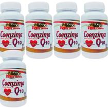 Kit 5 Coenzima Q10 + Vit E 60 Caps 500mg Rei Terra