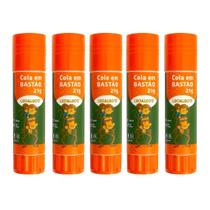 Kit 5 Cola Branca 21G Leo&Leo Escolar Artesanato Papel