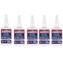 Kit 5 Cola Gel Instantânea Alta Velocidade 100G - Almasuper Kit 5 Cola Gel Instantânea Alta Velocidade 100G - Almasuper
