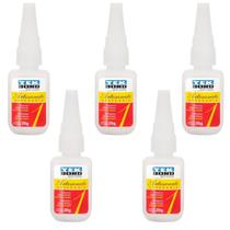 Kit 5 Cola Instantânea Transparente 20g Tek Bond Original