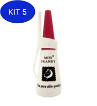 Kit 5 Cola Para Cílios Postiços Com Garfo Auxiliar Miss Frandy