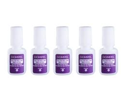 Kit 5 Cola Para Unhas Postiças Com Pincel 5g Profissional Salão de Beleza Dompel