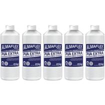 Kit 5 Cola Pva Extra Forte Branca 1kg Madeira Mdf Concreto Almaflex Kit 5 Cola Pva Extra Forte Branca 1kg Madeira Mdf Concreto Almaflex