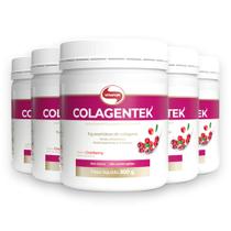 Kit 5 Colágeno Hidrolisado Colagentek Vitafor 300g Cranberry
