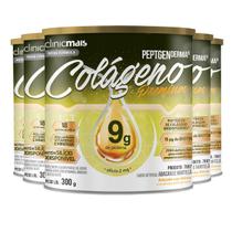 Kit 5 Colágeno Peptgenderma Clinicmais 300G Abacaxi Hortelã