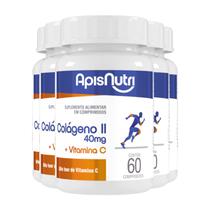 Kit 5 Colágeno Tipo II + Vita C Apisnutri 60 Comprimidos Kit 5 Colágeno Tipo II + Vita C Apisnutri 60 Comprimidos