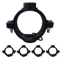 Kit 5 Colar de Tomada p/ Manômetro 75mmX1/4" Derivação Simples Roscada c/ 2 Parafusos