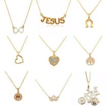 Kit 5 Colares Revenda Atacado Folheados Semi Joias Kit 5 Colares Revenda Atacado Folheados Semi Joias