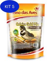 Kit 5 Coleira Gold Mix Premium 500gr Reino Das Aves