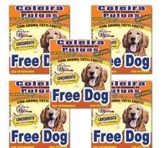 Kit 5 Coleira Natural Antipulgas 45cm Free Dog Cães Cachorro