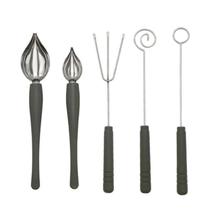 Kit 5 colheres confeitaria decoraçao enfeitar chocolate doce