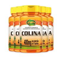 Kit 5 Colina Vitamina B8 Unilife 400mg 60 cápsulas Kit 5 Colina Vitamina B8 Unilife 400mg 60 cápsulas