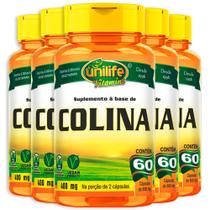 Kit 5 Colina Vitamina B8 Unilife 60 cápsulas Kit 5 Colina Vitamina B8 Unilife 60 cápsulas