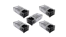 Kit 5 Colméia Organizadora Premium Gavetas Armário 7 Nichos 17x12x36 cm em Nylon Costura Reforçada