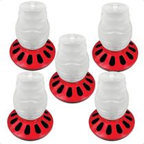 Kit 5 Comedouro Frango Aves Alimentador 3,5L Rosca 12 Furos