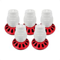 Kit 5 Comedouro Frango Aves Alimentador 5L Rosca 12 Furos