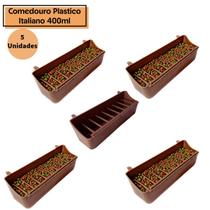 Kit 5 Comedouros Plastico Italiano Grande 400ML - Calopsitas e Passaros em Geral Kit 5 Comedouros Plastico Italiano Grande 400ML - Calopsitas e Passaros em Geral