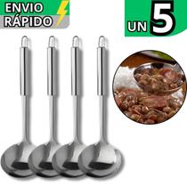 Kit 5 Concha 100% Inox Para Feijão Sopas Caldos Utensilio De Cozinha Inox Linha Premium Kit 5 Concha 100% Inox Para Feijão Sopas Caldos Utensilio De Cozinha Inox Linha Premium