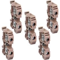 Kit 5 Conector Borne Sak 6mm Bege para Trilho Din