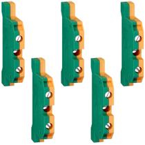 Kit 5 Conector Borne Terra Sak 4mm Verde para Trilho Din Kit 5 Conector Borne Terra Sak 4mm Verde para Trilho Din