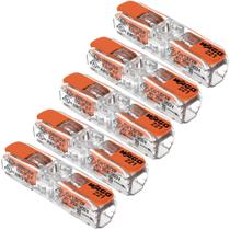 Kit 5 conector de emenda em linha wago com alavanca até 4mm - 221-2411