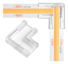 Kit 5 Conector L Emenda Fita Led Cob Gaya 9W 2 Vias 8Mm Mon