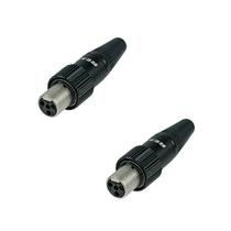 Kit 5 conector mini xlr femea rean by neutrik 4 pinos rt4fct Kit 5 conector mini xlr femea rean by neutrik 4 pinos rt4fct