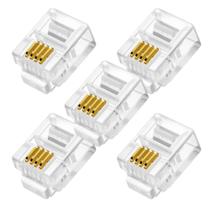Kit 5 conector plug modular 6x4vias (rj11)