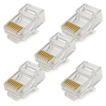 Kit 5 conector plug modular rj45 cat6 blindado Kit 5 conector plug modular rj45 cat6 blindado