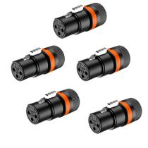 Kit 5 conector plug roxtone xlr femea rotativo linha lx3f Kit 5 conector plug roxtone xlr femea rotativo linha lx3f
