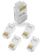 Kit 5 Conector RJ45 Macho 8 Vias Plug de Rede