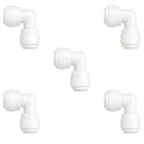 Kit 5 Conector União Cotovelo 90 Engate Rápido 3/8" x 3/8" para Água e Bebedouros Alta Resistência Kit 5 Conector União Cotovelo 90 Engate Rápido 3/8" x 3/8" para Água e Bebedouros Alta Resistência