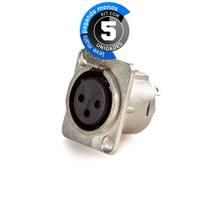 Kit 5 Conector Xlr Fêmea Painel, Metal, Cirilo Cabos