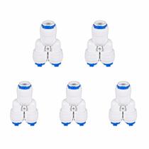 Kit 5 Conector Y Triplo Engate Rápido 3/8” para Purificador Filtro e Mangueira de Água Kit 5 Conector Y Triplo Engate Rápido 3/8” para Purificador Filtro e Mangueira de Água
