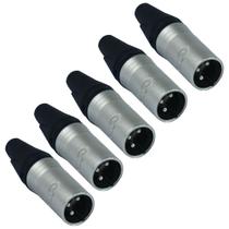 Kit 5 conectores datalink xlr macho linha dlk 3 polos