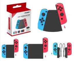 Kit 5 Conectores Grip Para Controle Joy-Con Nintendo Switch Preto