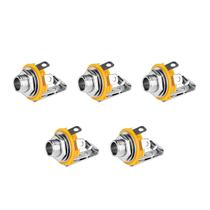 Kit 5 Conectores P10 Jack Mono Circuito Fechado Para Equipamentos De Áudio Painel Instrumentos Kit 5 Conectores P10 Jack Mono Circuito Fechado Para Equipamentos De Áudio Painel Instrumentos