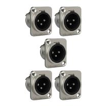 Kit 5 conectores wireconex mp bk ni xlr macho painel wc1033