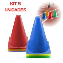 Kit 5 Cones Agilidade Treinamento Funcional Exercícios