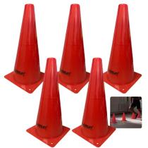 Kit 5 Cones de Agilidade para Demarcacao com 28 Cm Vermelho Liveup Sports