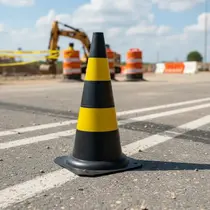 Kit 5 Cones de Sinalização PVC Rígido 50cm Segurança, Trânsito e Demarcação de Área