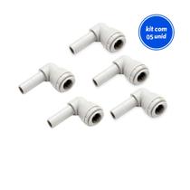 Kit 5 Conexão Rápida Cotovelo Tubo 3/8 X Tubo 3/8 - Dmfit Kit 5 Conexão Rápida Cotovelo Tubo 3/8 X Tubo 3/8 - Dmfit