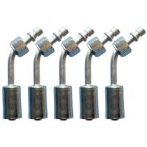 Kit 5 Conexões 45 Graus Radial Fêmea 6mm Alumínio Com Clip