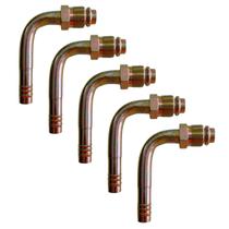 Kit 5 Conexões 90 Graus Oring Macho Giratória 10mm Aço